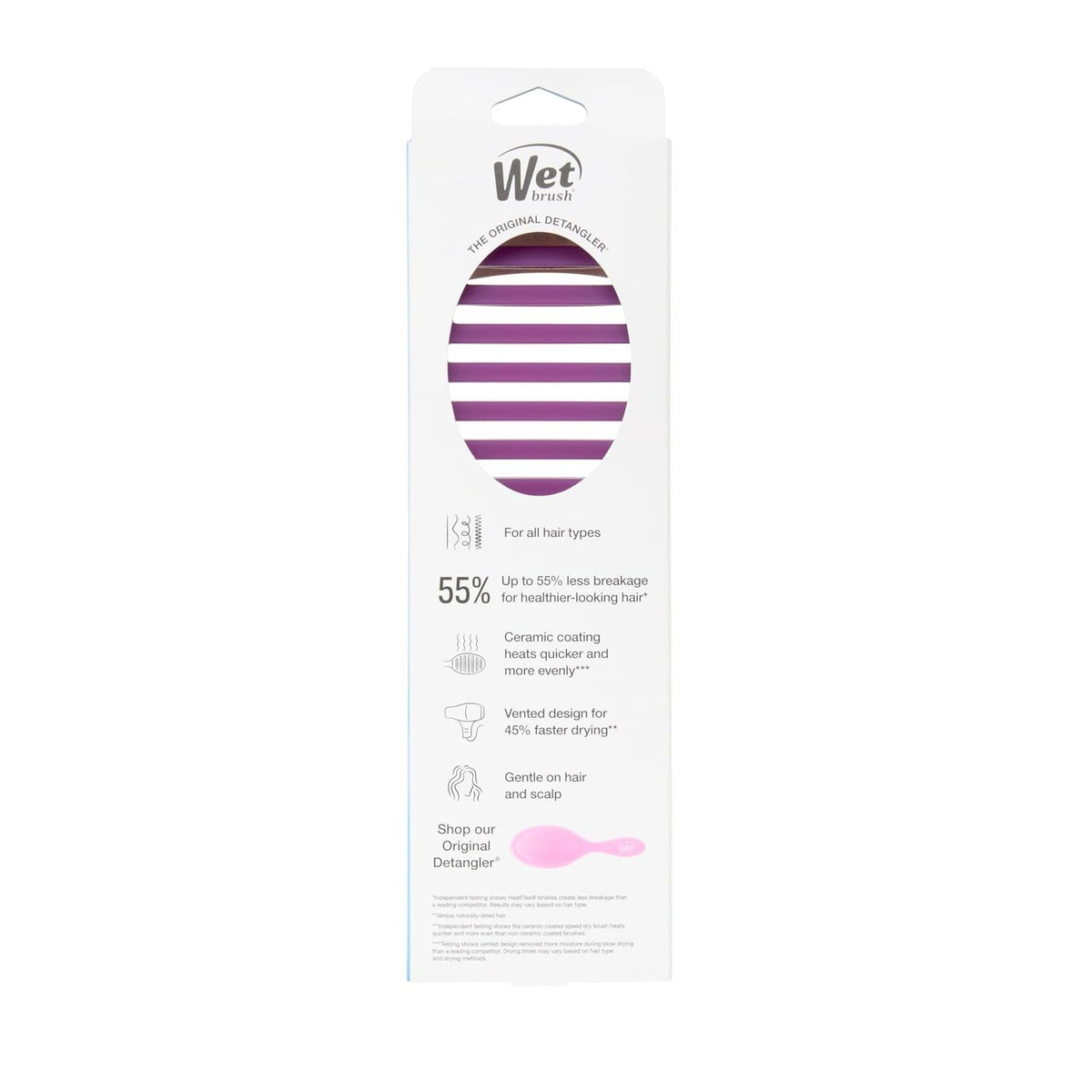 Heat-Resistant Purple Hair Brush for Fast Drying & Gentle Detangling