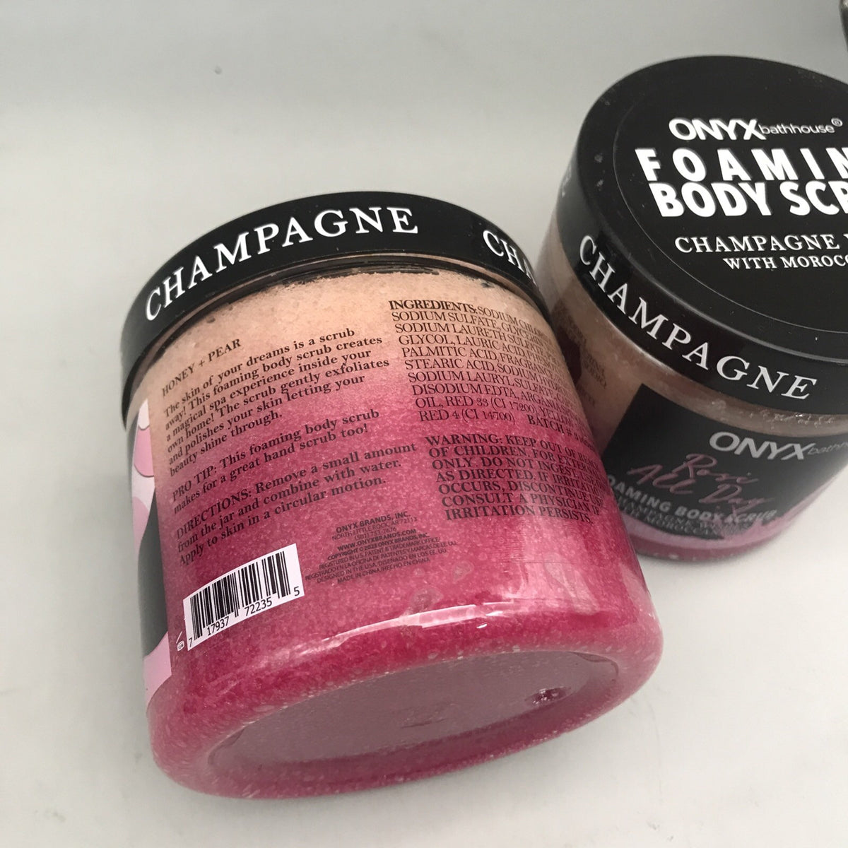 2 Pack Onyx Bathhouse Foaming Body Scrub Champagne Wishes 21oz Each
