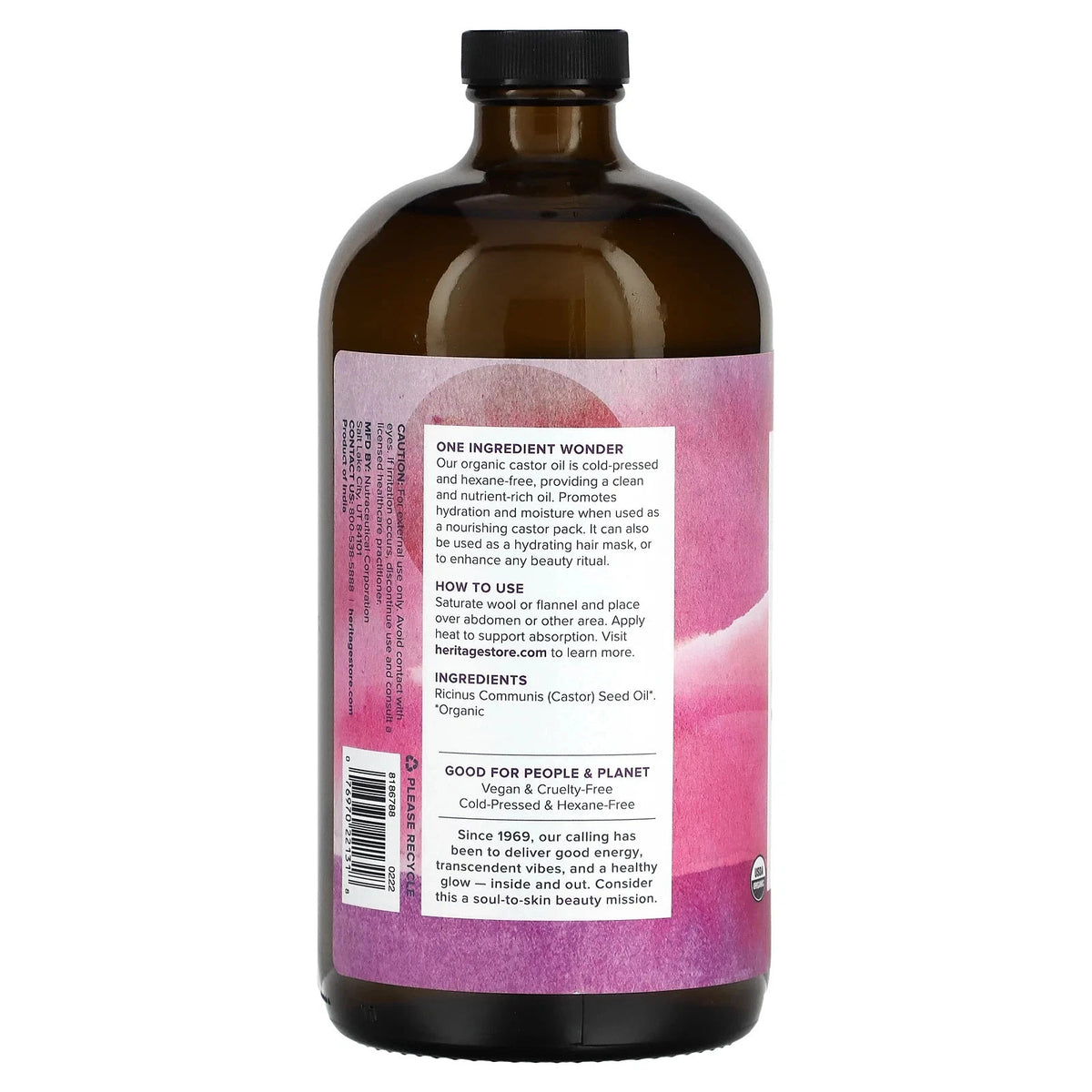 Organic Castor Oil 32 fl oz - Pack of 3 for Hair, Skin & Body Care