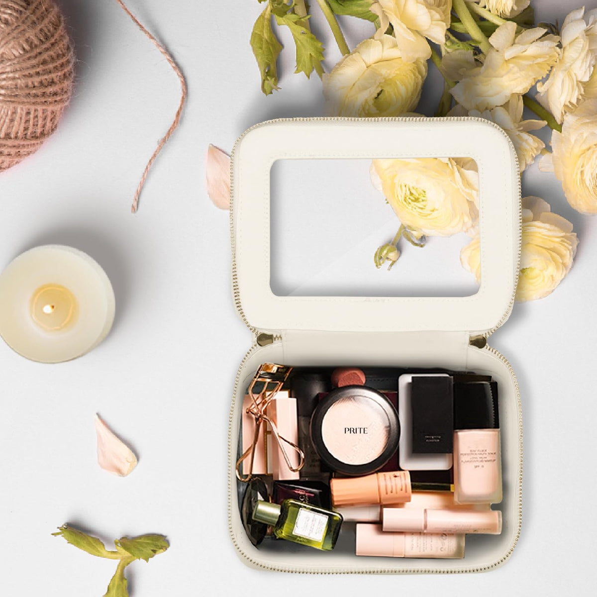 Travel Cosmetic Organizer Bag for Women - Clear Makeup & Toiletry Case