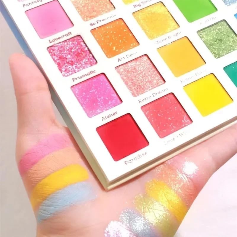 30 Color Rainbow Eyeshadow Palette - Highly Pigmented Matte, Glitter & Shimmer