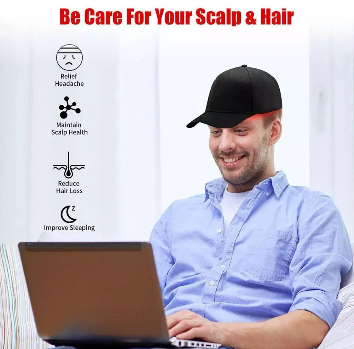 LED Scalp Massage Comb with Red & Blue Light Therapy