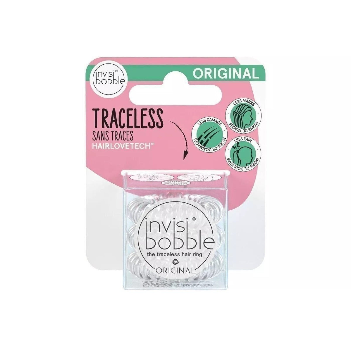 Invisibobble Original Clear Traceless Hair Ring 3 Pack
