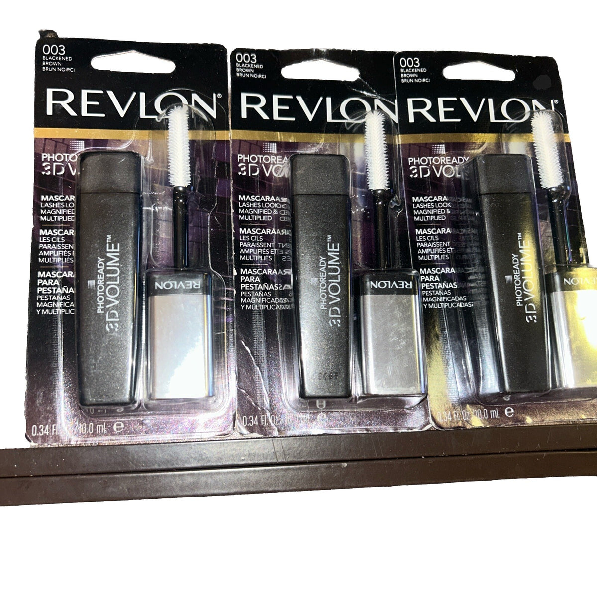 Volumizing Mascara for Dramatic Eye Look - Blackened Brown, 3 Pack