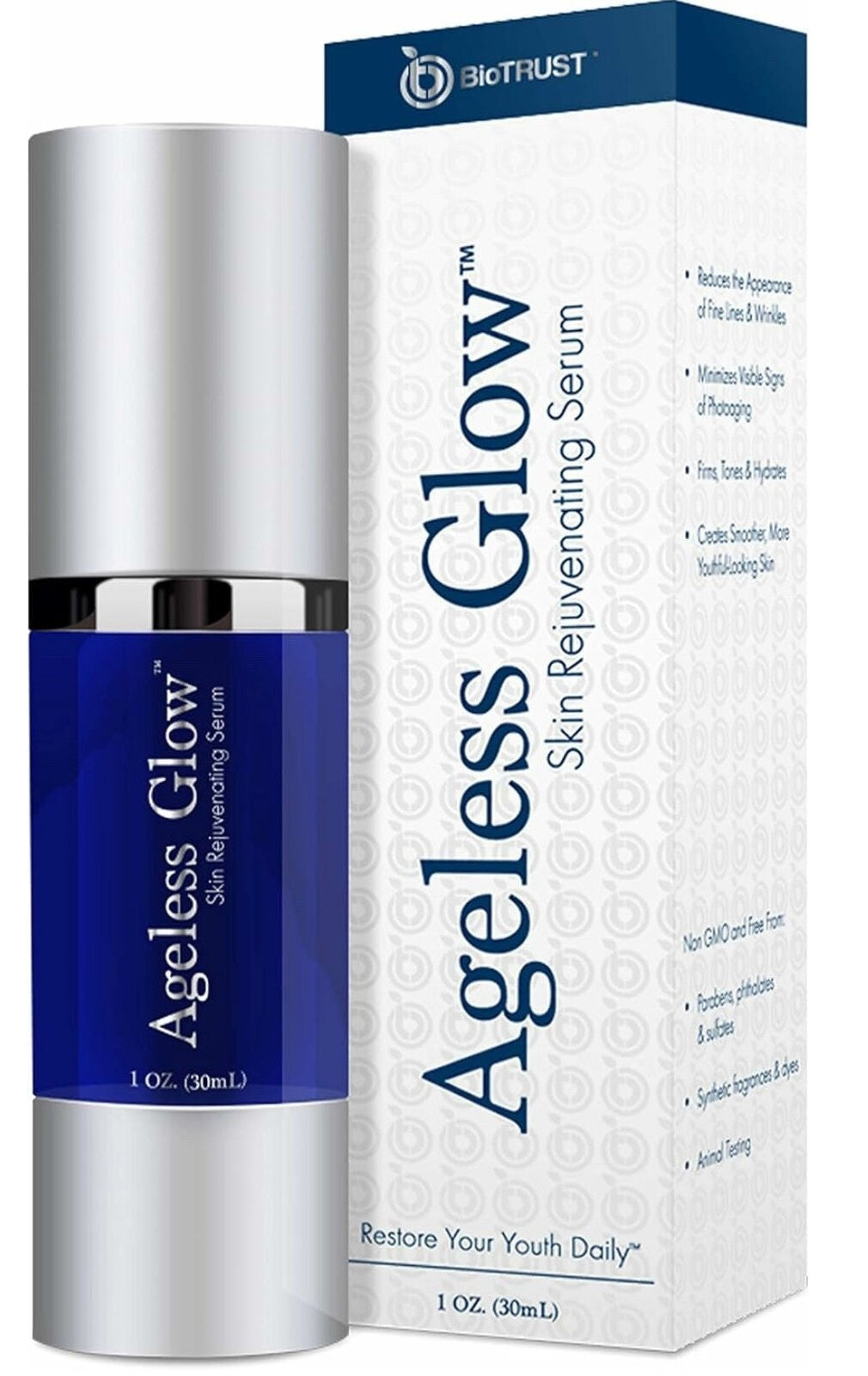 Ageless Glow Plant-Based Face Serum for Wrinkles & Brightening - 1 fl oz