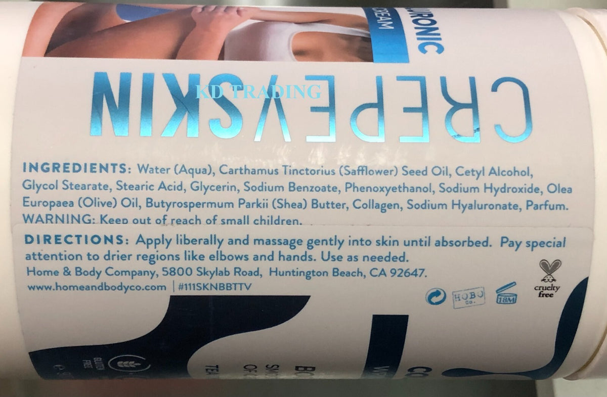 Collagen Hyaluronic Acid Cream for Wrinkle & Crepey Skin - USA Made