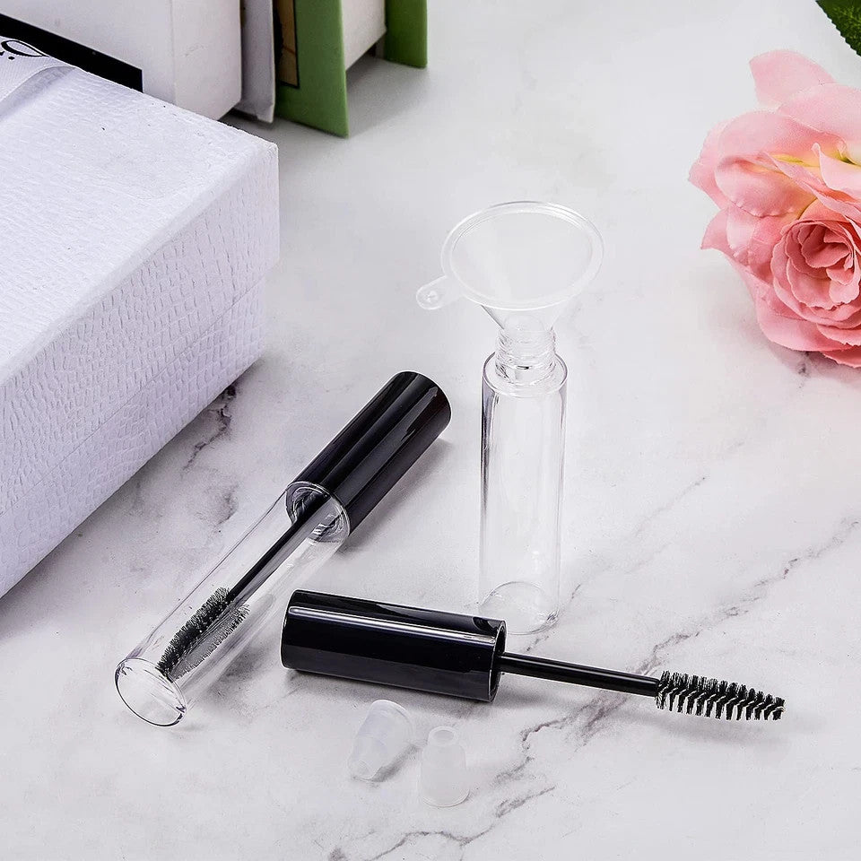 40 Pack 10ml Refillable Mascara Tubes with Eyelash Wand - Clear Eyelash Bottles