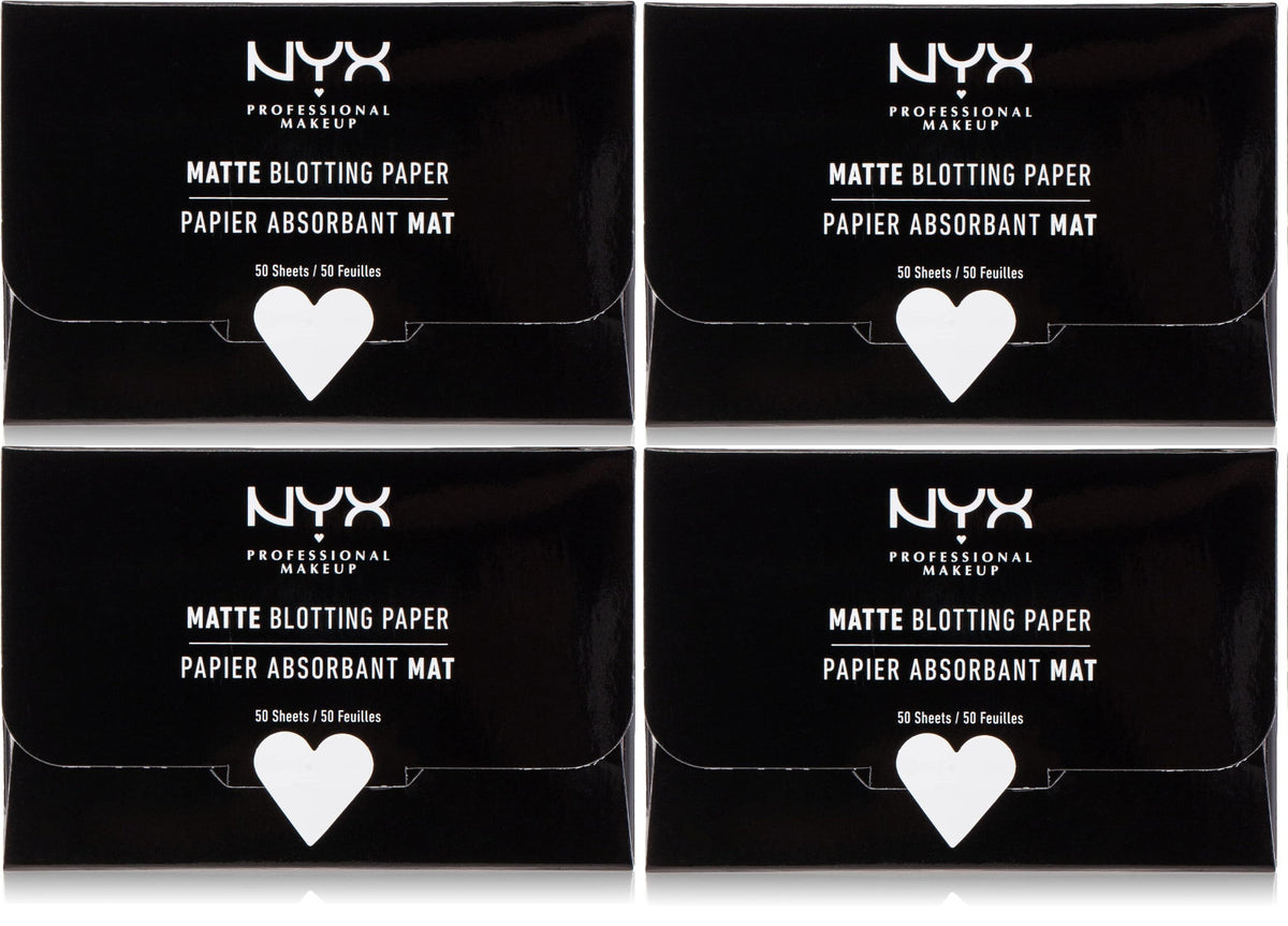 Matte Blotting Paper Sheets 50 Count - 4 Pack for Oil Control & Shine Reduction