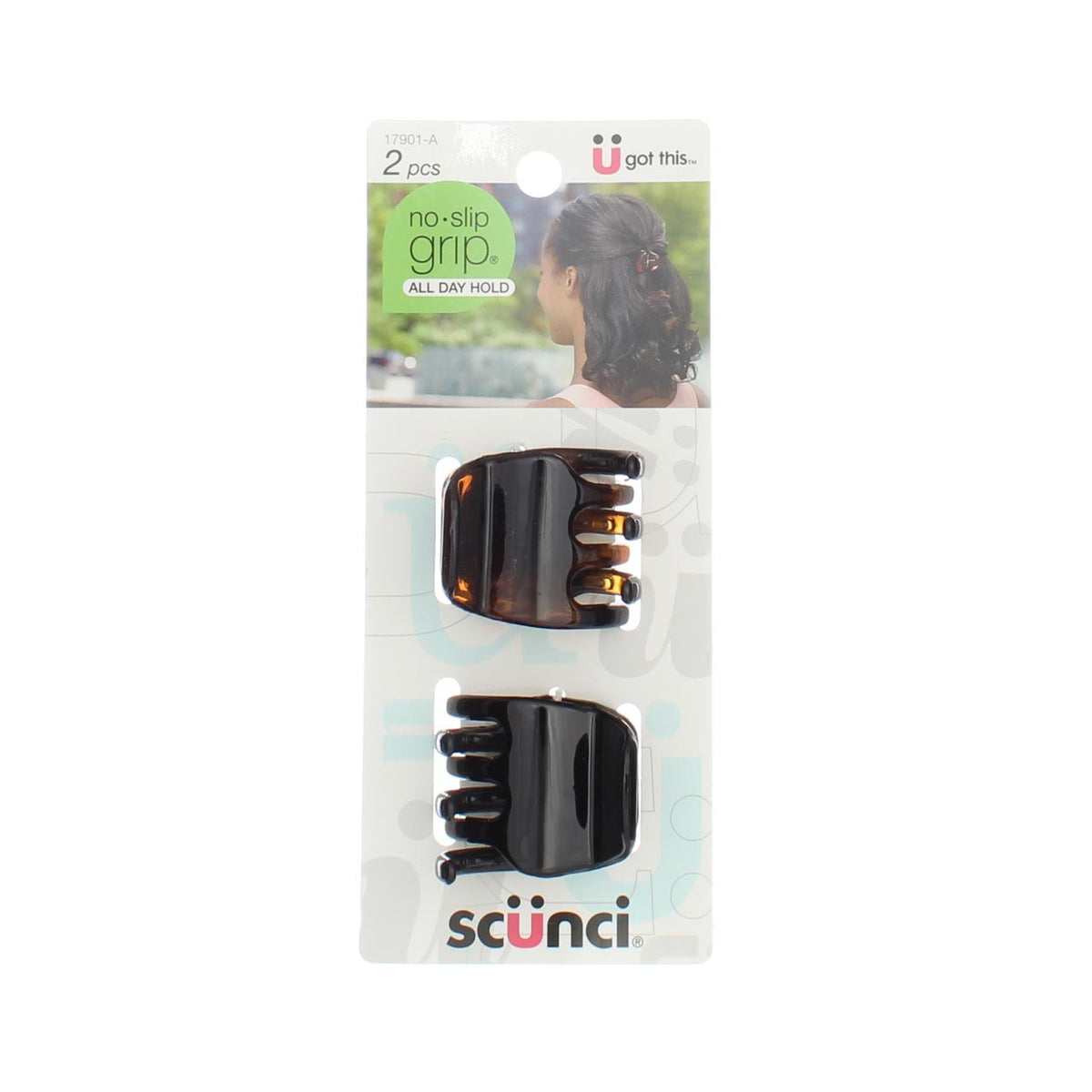 Scunci No Slip Grip Jaw Clips 2 Pack - Tortoise