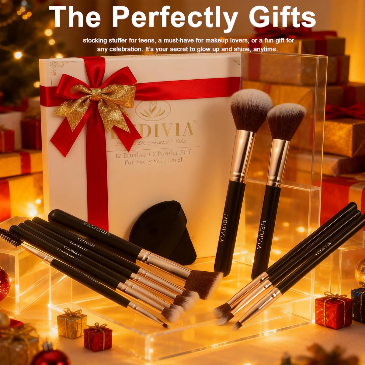 14-Piece Professional Makeup Brush Set with Synthetic Bristles & Travel Case