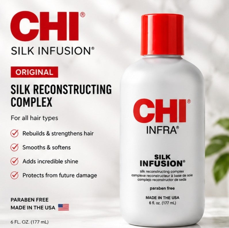 CHI Infra Silk Infusion Leave-In Hair Treatment - Reconstructing, Shine & Strength - 6 Oz