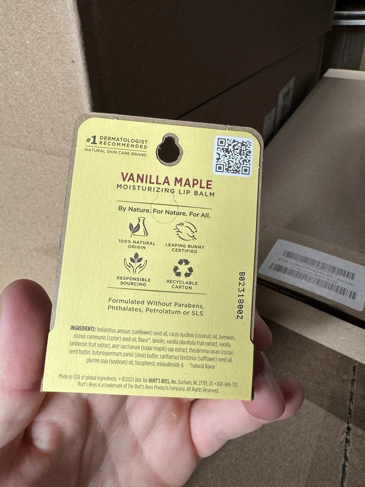 Burt's Bees Vanilla Maple Flavored Lip Balm - 0.15 oz Natural Limited Edition