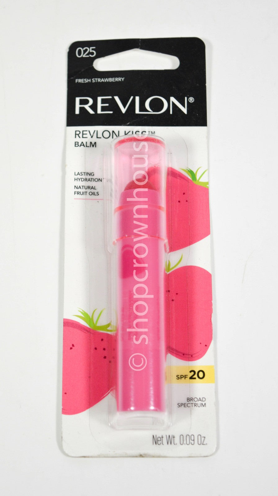 Revlon Kiss Tinted Lip Balm SPF 20 - Natural Fruit Oil, Shade #025 Fresh Strawberry