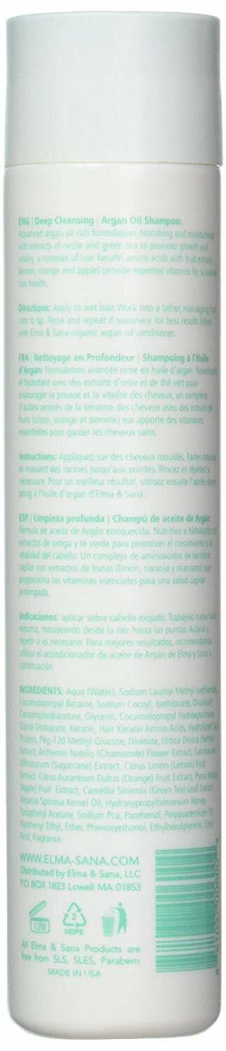 Elma and Sana Argan Oil Shampoo 10oz Deep Cleansing Sulfate Free