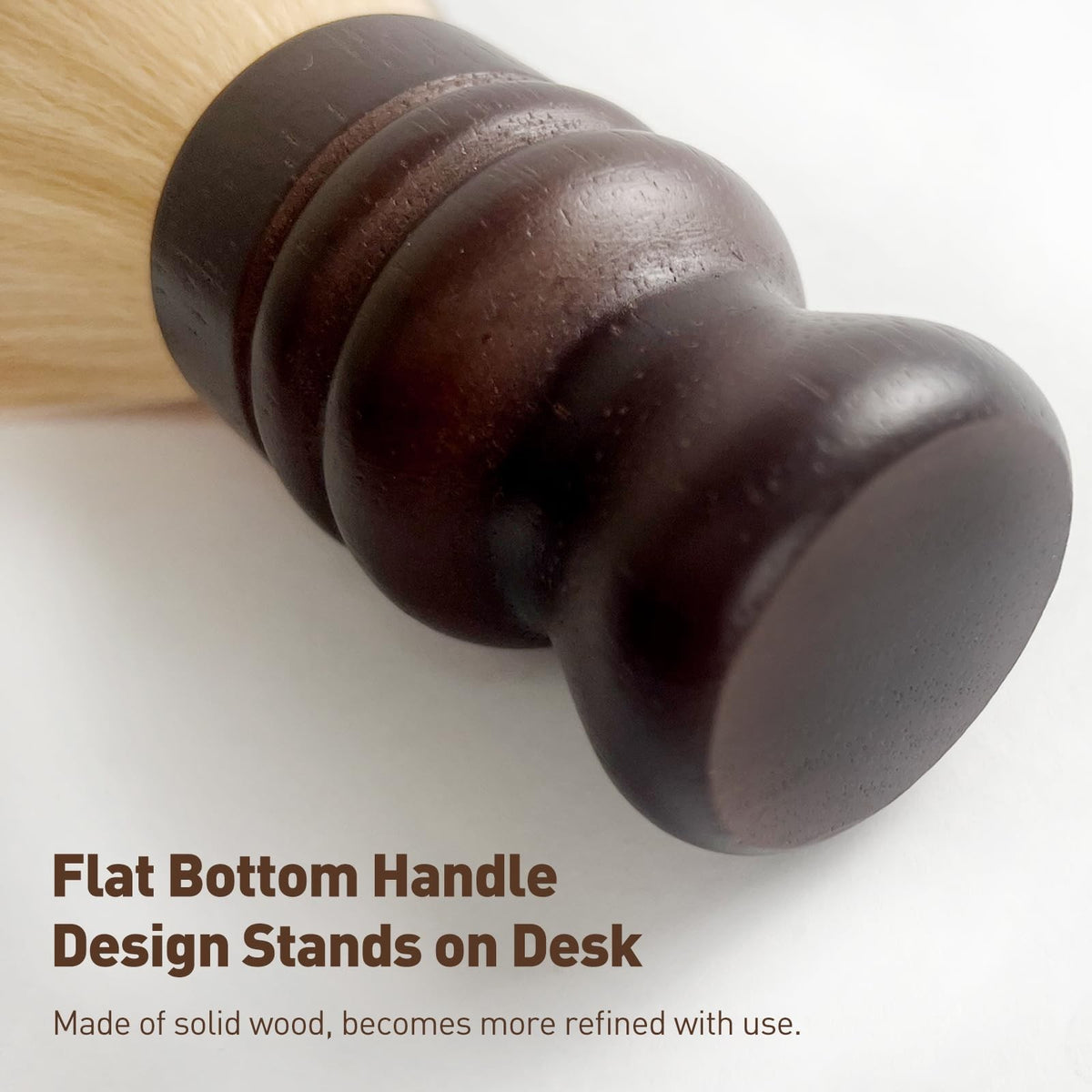 Large Nylon Hair Barber Neck Duster Brush with Wooden Handle