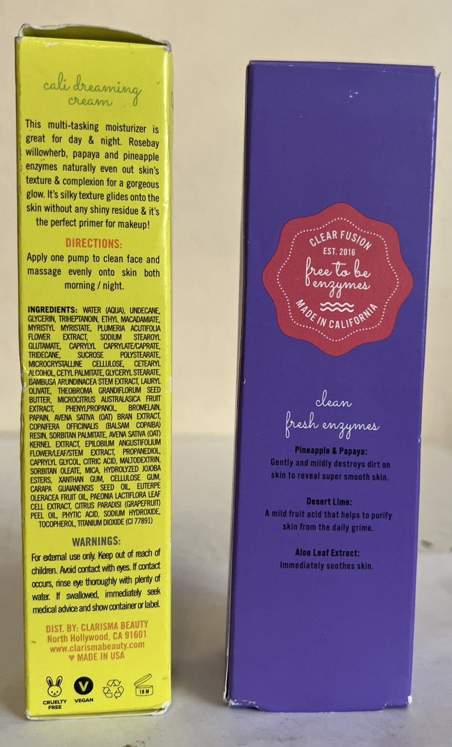 Clarisma California Daily Moisturizer & Facial Cleanser Set - 1.6 Oz & 5 Oz