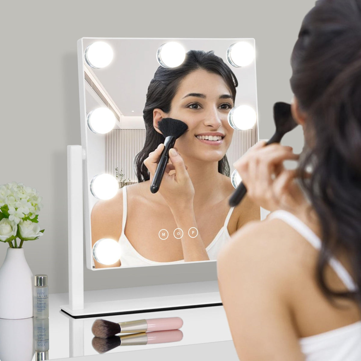 Lighted Makeup Vanity Mirror with 9 Dimmable Bulbs & 10x Magnification