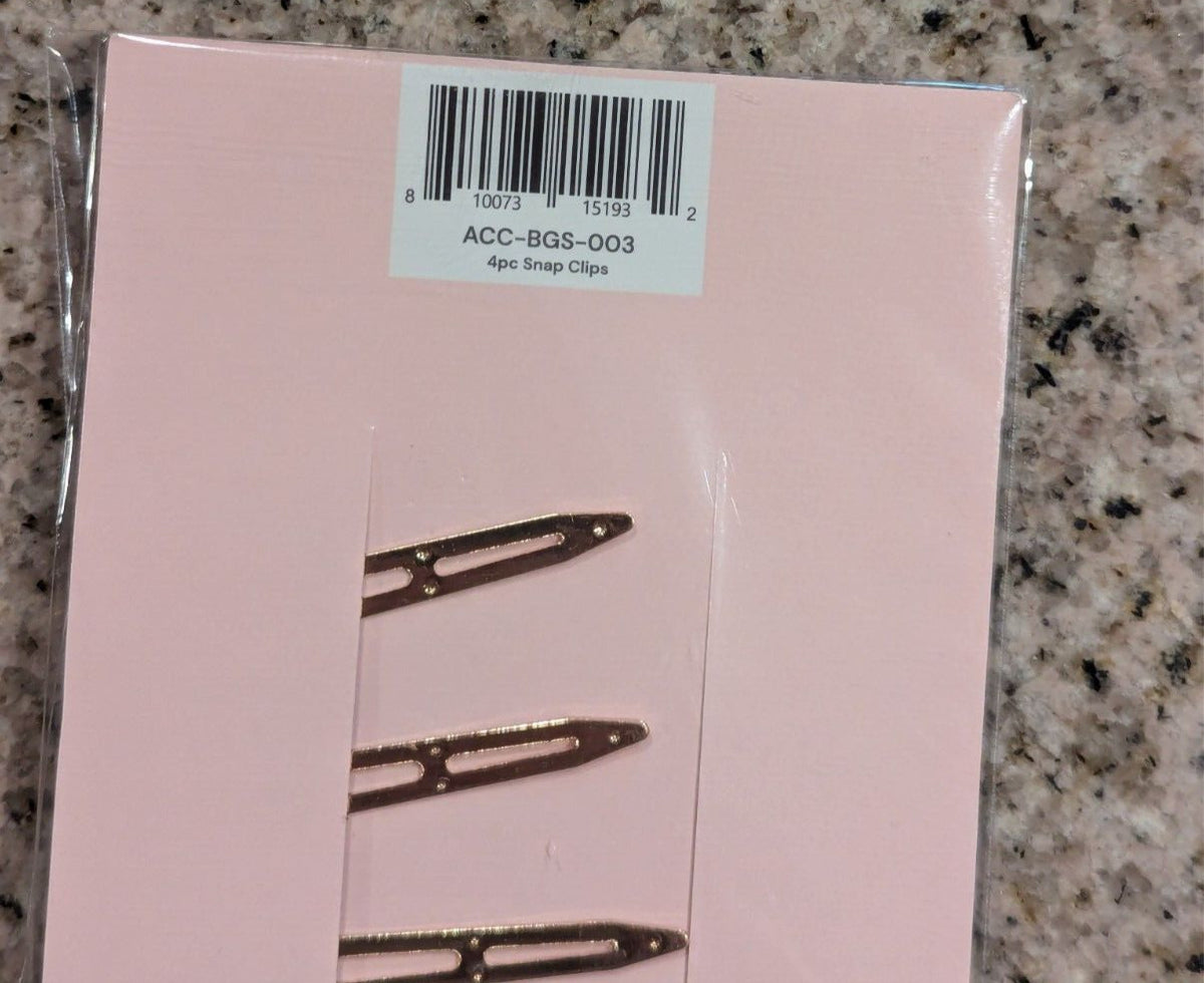 INH Creaseless Hair Clips 4 PC Snap New