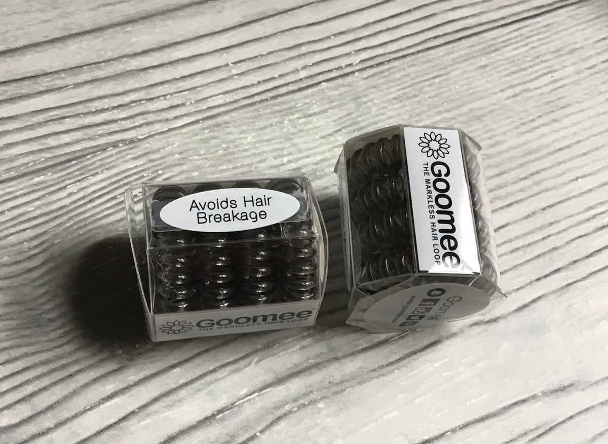 2X Goomee The Markless Hair Loop, GREY, 4 loops EA/ 8 TOTAL CHARCOAL