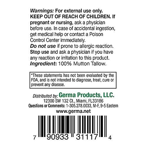 Germa 100% Pure Mutton Tallow Sebo Flandes Body Moisturizer Thick