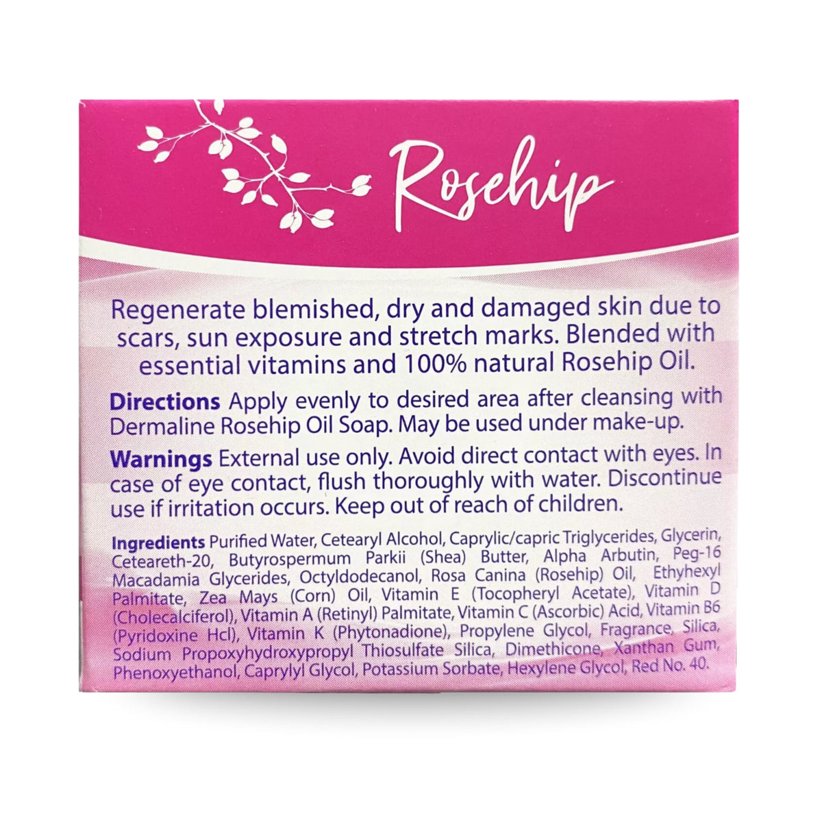 Rosehip Face & Body Moisturizer - Hydrating Cream with Vitamin E - 2 oz (4 Pack)