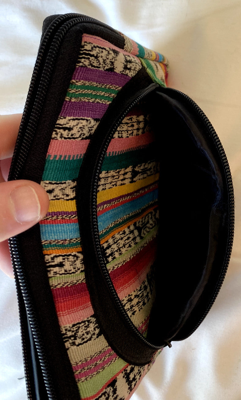 Guatemala Hand Made Huipil Wallet Case – Cotton Boho Zipper Pockets