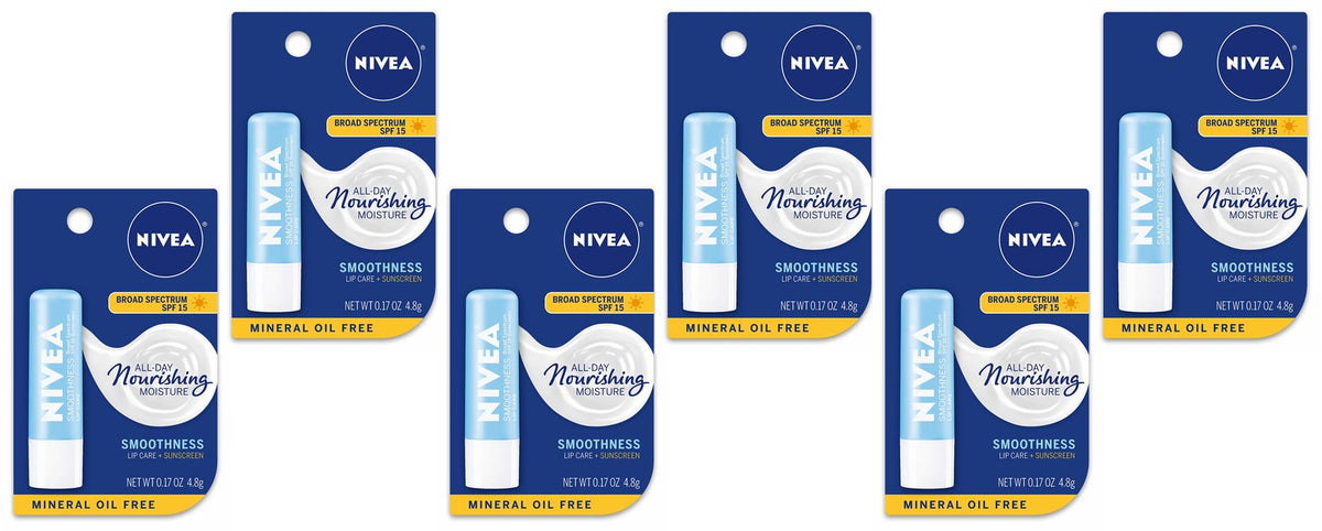 Nivea Lip Care SPF 15, Moisturizing Lip Balm 0.17 oz 6 Pack