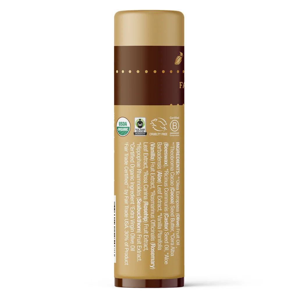 Organic Cocoa Butter Lip Balm Stick with Vanilla - 0.25 oz Pack of 3