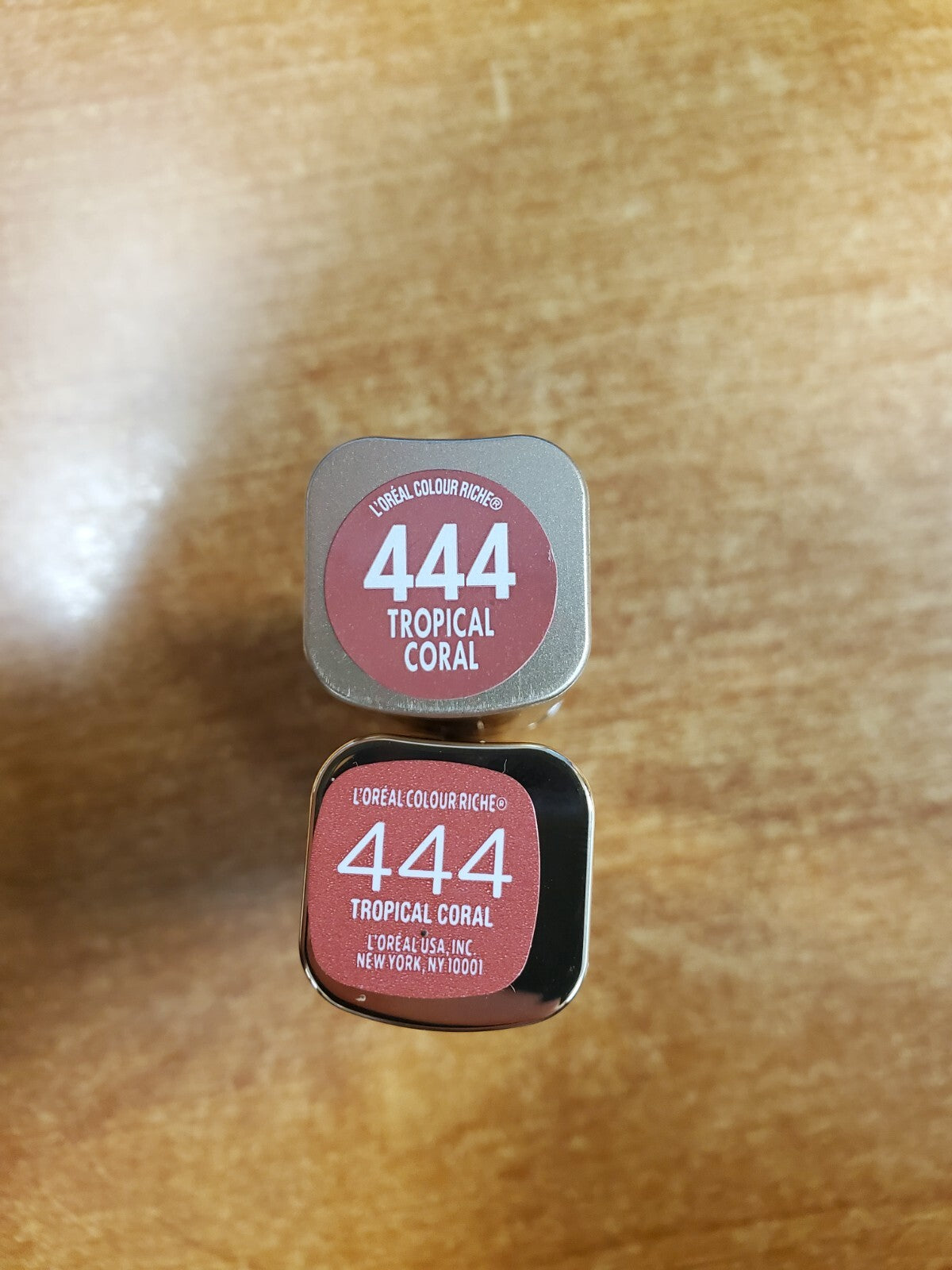 2 Pack Satin Lipstick - #444 Tropical Coral Moisturizing Lip Color