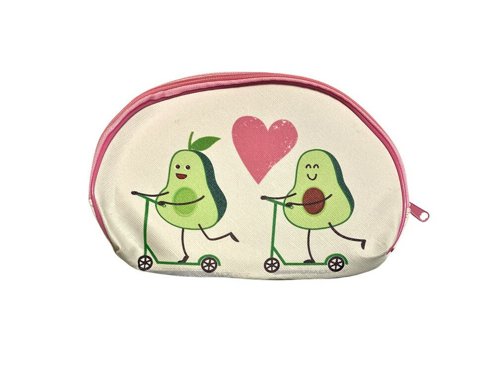 Large Avocado Theme Cosmetic & All Purpose Bag with Zipper - 5.5x8 Inches