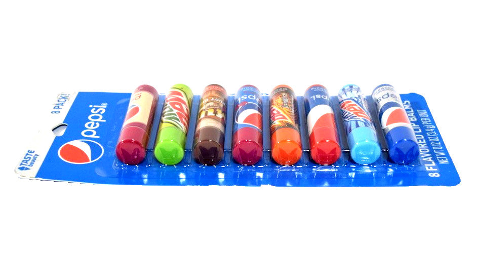 Lip Balm Set with Soda-Inspired Flavors - Hydrating & SPF 2, 8 Pack