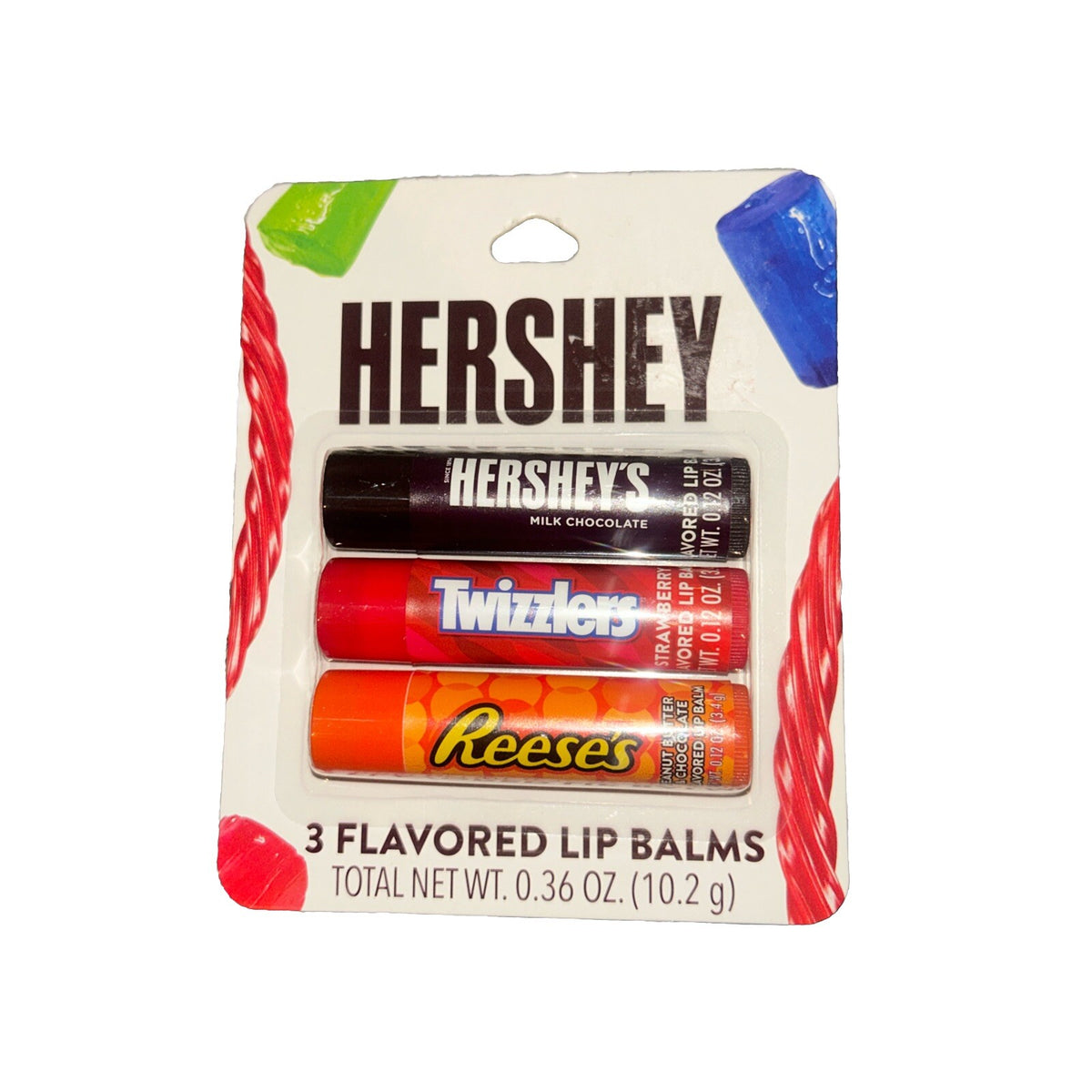 Candy Flavored Lip Balm Set - Hershey's, Twizzler & Reese’s Flavors