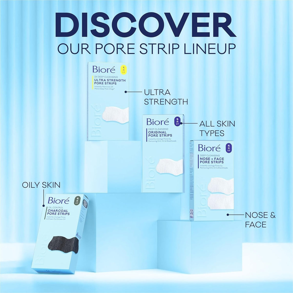Men's Charcoal Pore Strips with C-Bond Technology for Deep Cleansing