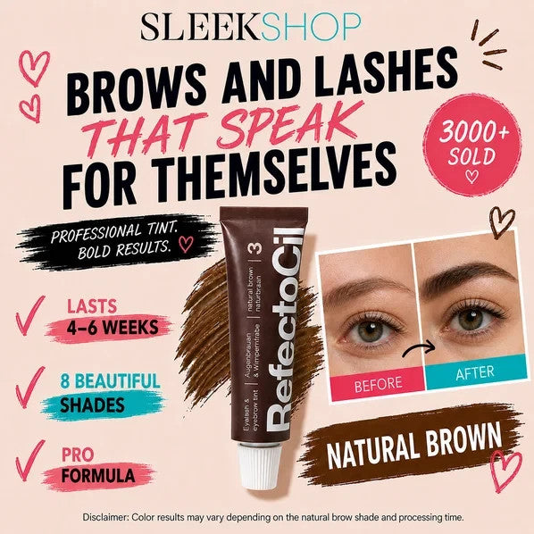 Natural Brown Hair Dye Cream for Eyelashes and Eyebrows - 0.5 oz