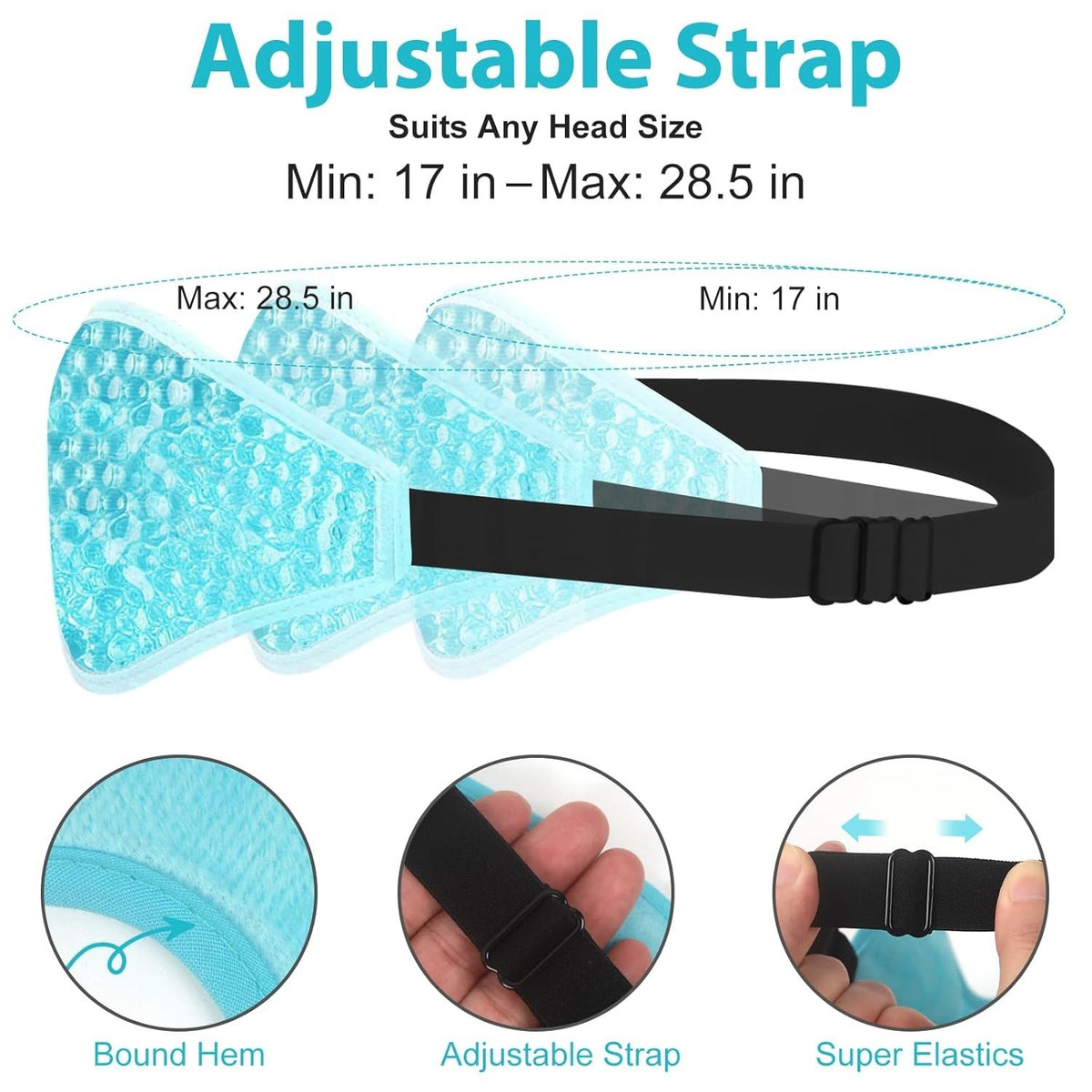 Gel Eye Masks for Cold & Hot Therapy - Reversible Sleep & Migraine Relief Set