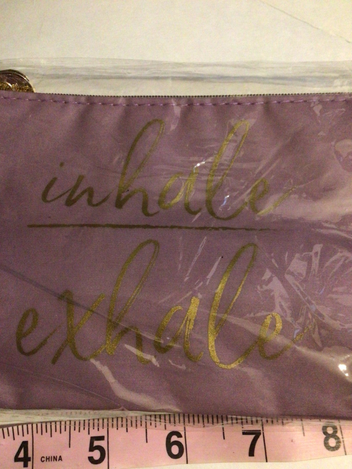 Essential Oil Travel Bag - Lavender and Gold Inhale Exhale Organizer