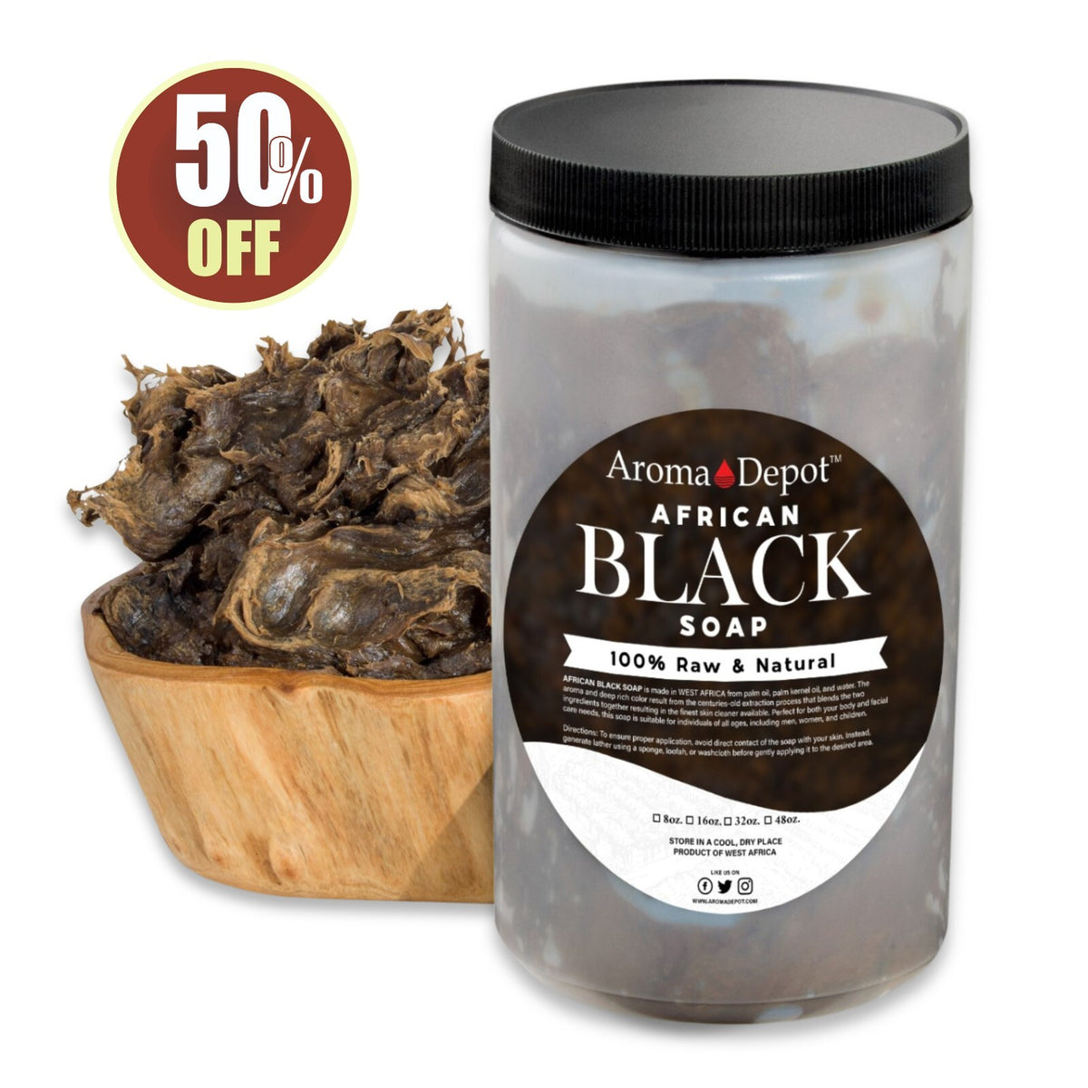 African Black Soap Paste 4lb Natural Body Face Skin Hair Care - Organic & Handmade