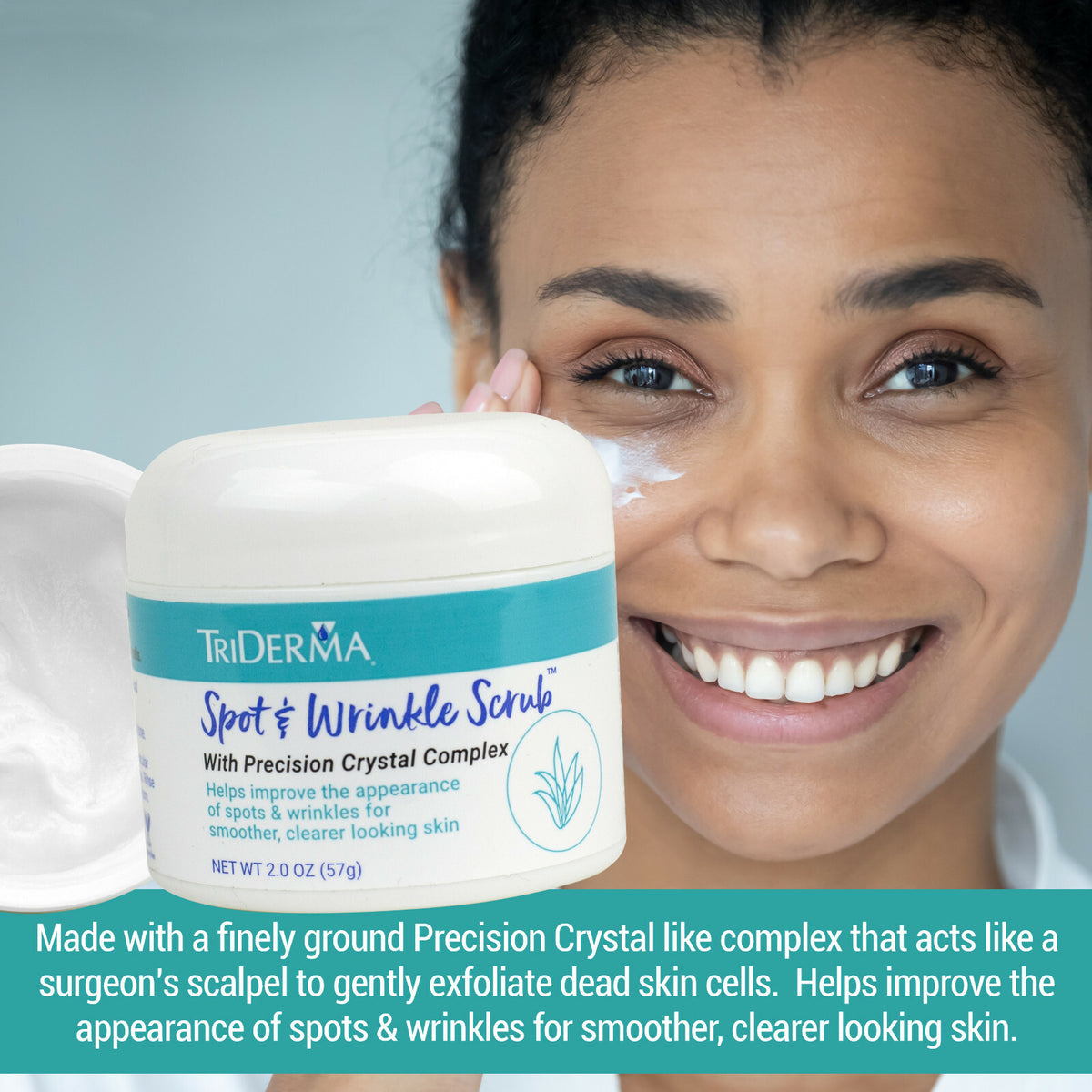 TriDerma Spot & Wrinkle Scrub for Face and Body, Gentle Exfoliator, 2