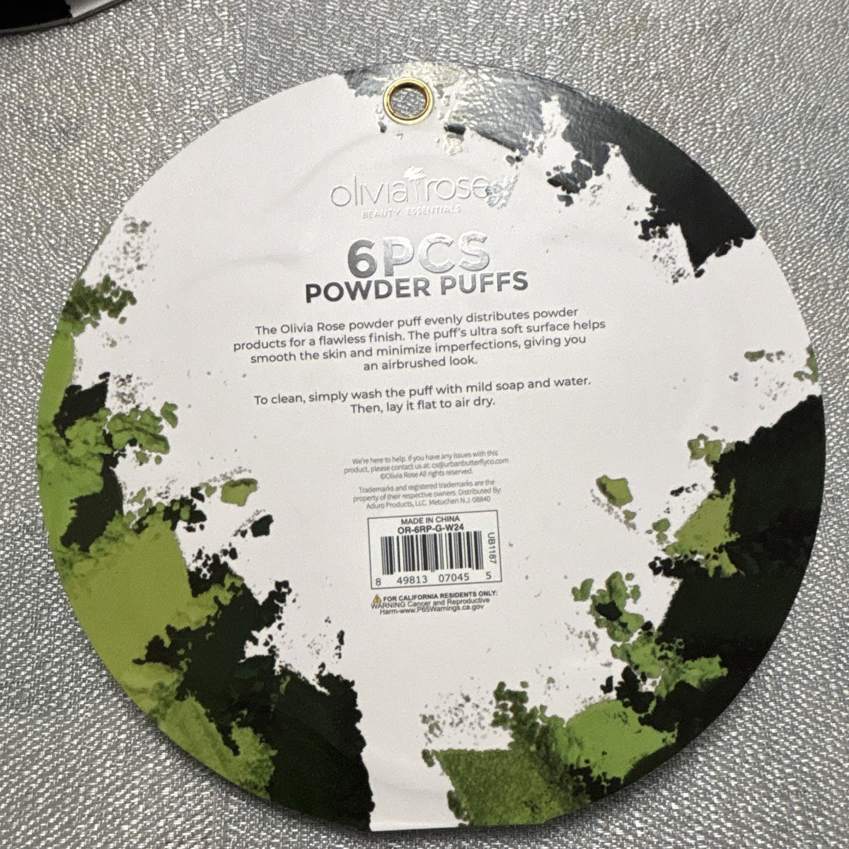 Velour Powder Puffs 6-Pack - Green Makeup Application & Easy Clean