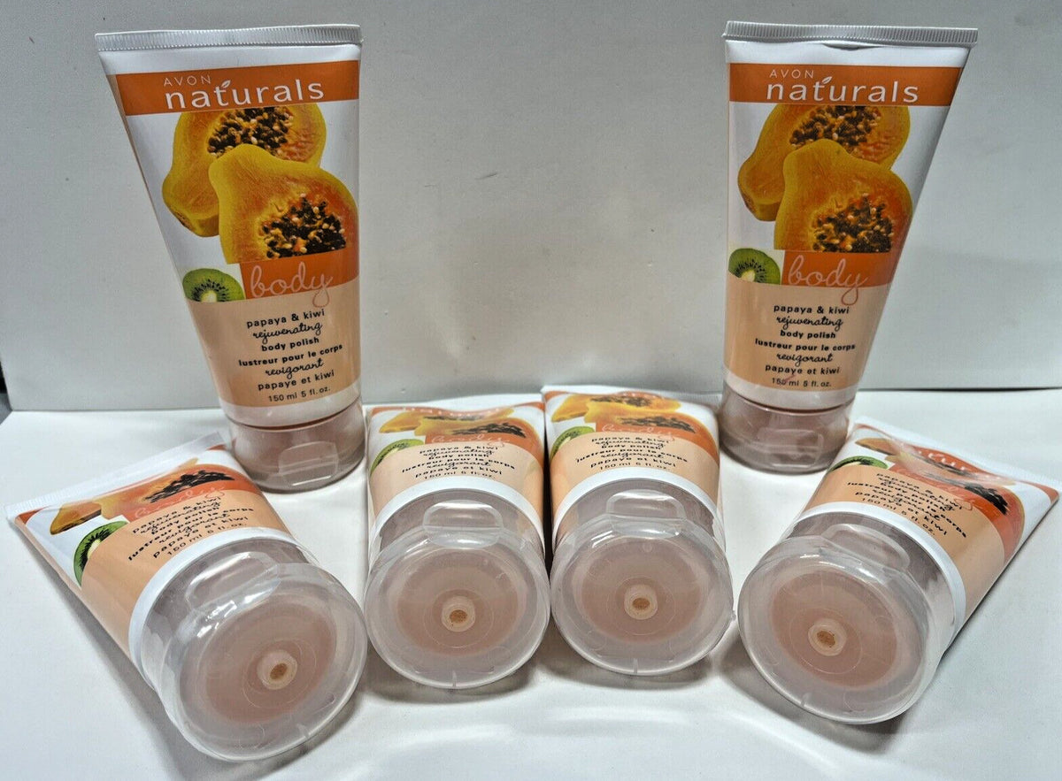 Avon Naturals~Papaya & Kiwi Rejuvenating Body Polish~Lot of 6~New