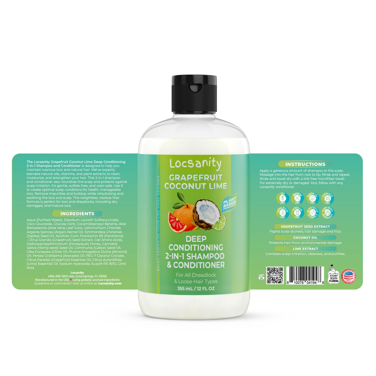 Grapefruit Coconut Lime Loc Shampoo - Sulfate-Free