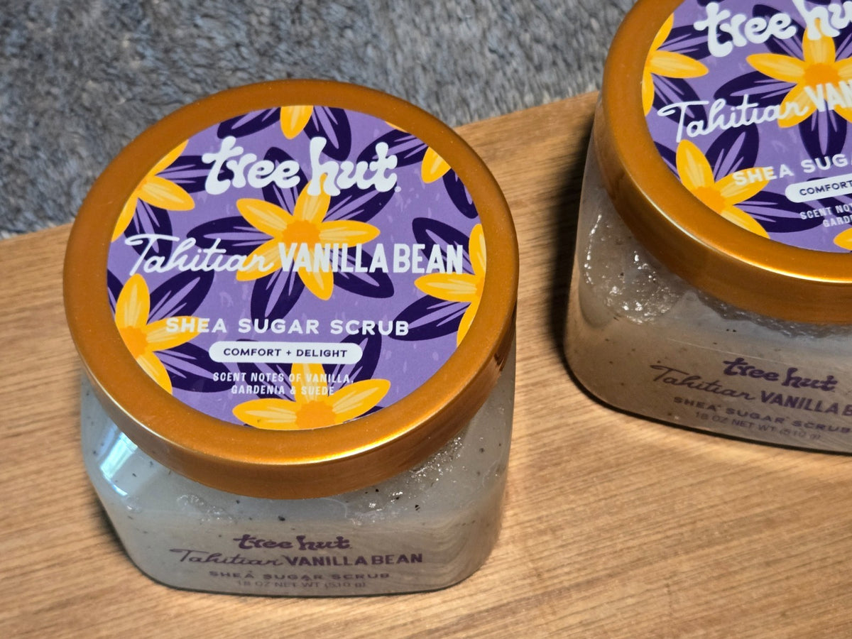 SET OF 2-Tree Hut Tahitian Vanilla Bean Shea Sugar Body Scrub 18oz New