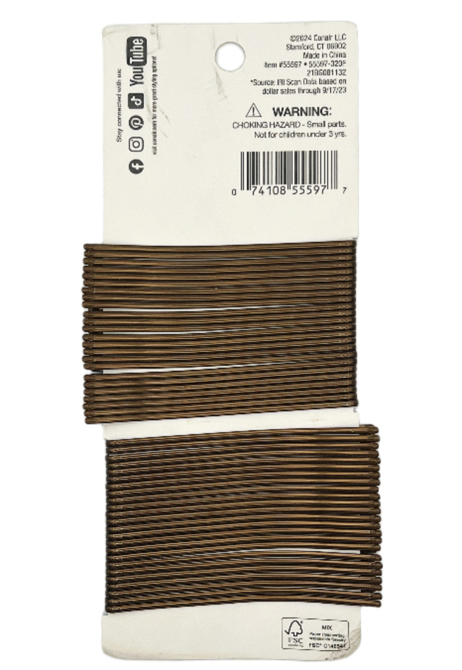 Conair Extra Long Brown Bobby Pins, 48 ct 2 1/2 inches