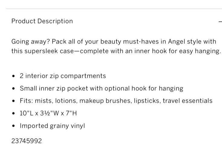 Travel Makeup & Cosmetic Case with Petal Edge Design