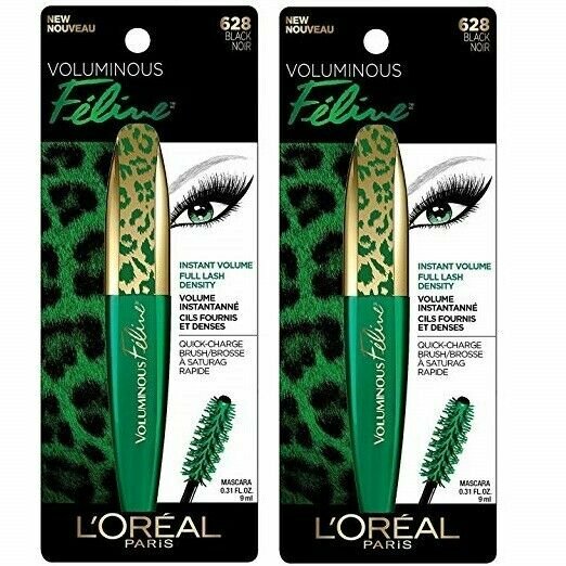 L'Oréal Voluminous Feline Mascara 628 Black Noir - 2 Pack