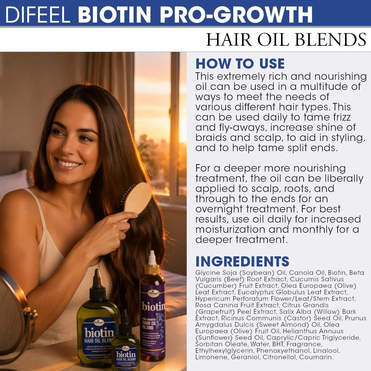 7.1 oz Biotin Infused Hair Growth Oil - Fortifies and Hydrates All