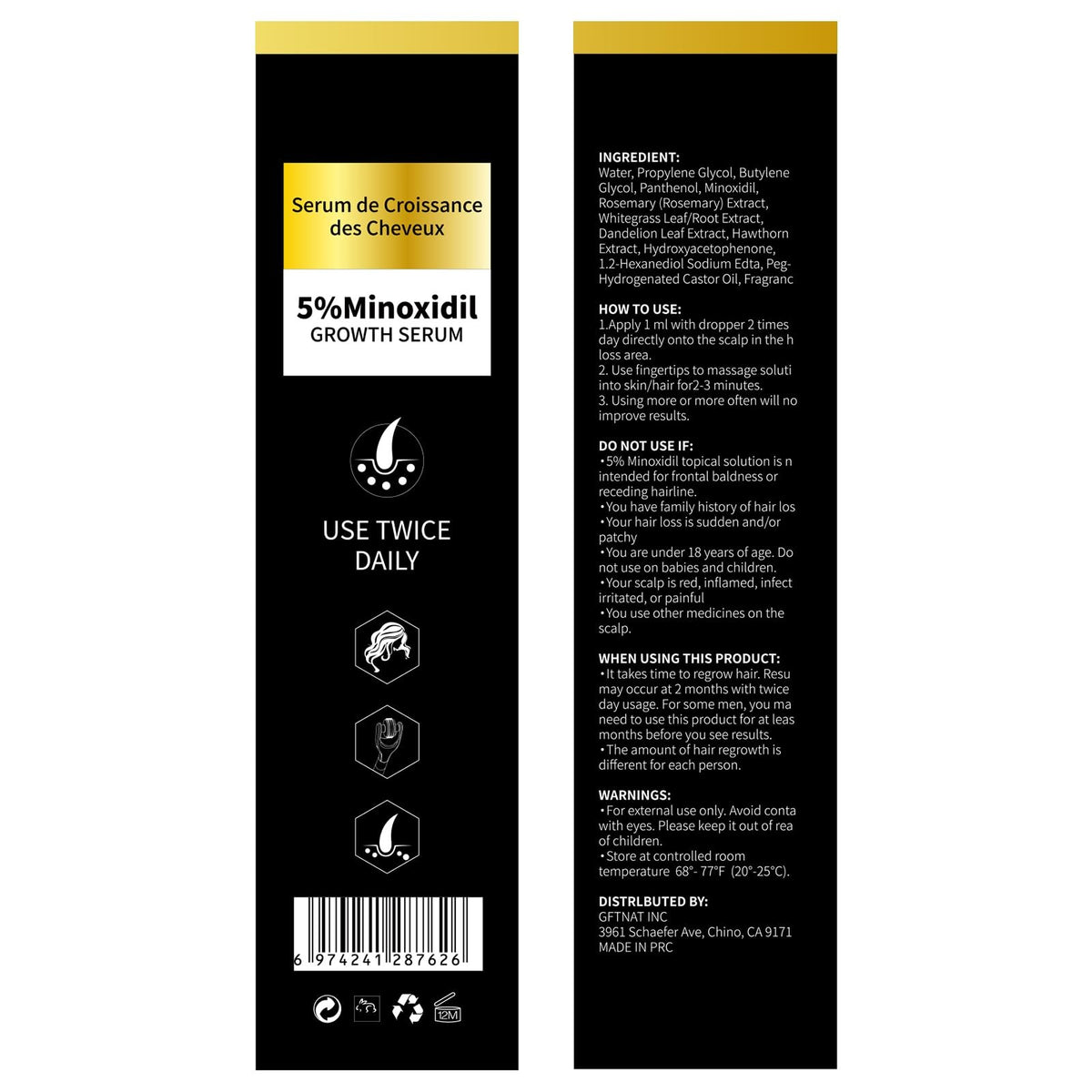 5% Minoxidil Spray for Hair Loss - Men & Women