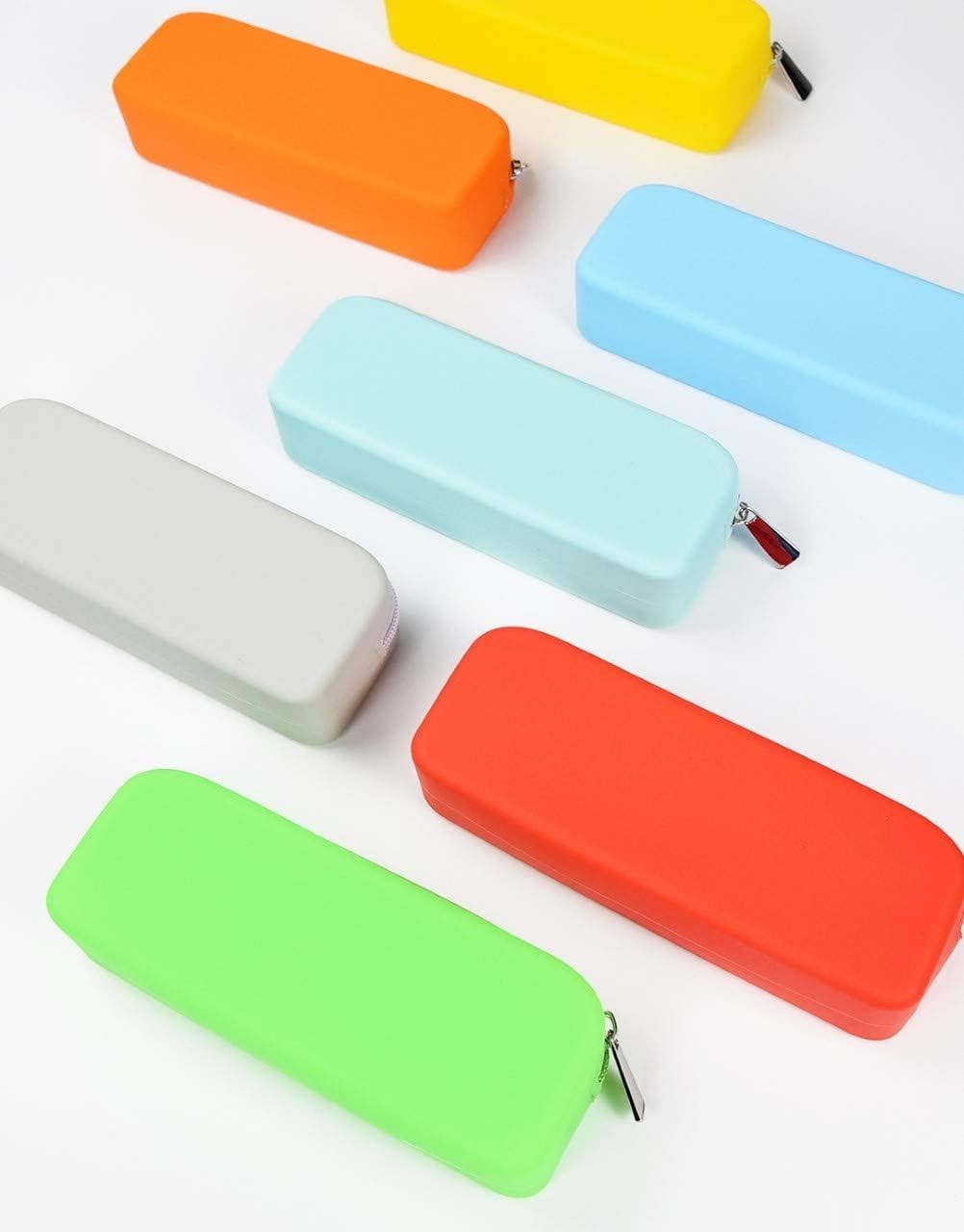 Travel Makeup Brush Holder Silicone Bag with Zipper - Blue