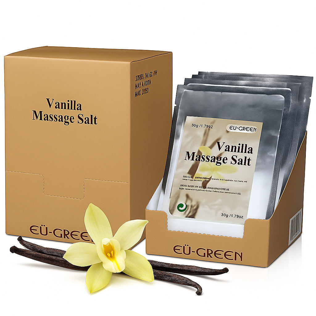 Exfoliating Massage Salt Set with Aloe, Rose & Vanilla for Spa Bath & Body