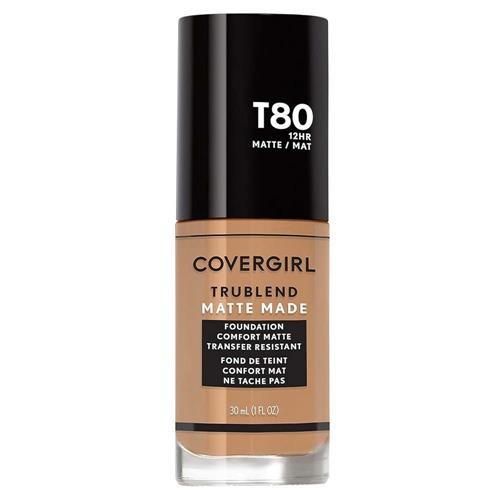 Matte Foundation T80 Toasted Caramel 1oz - Long Lasting, Oil-Free Makeup